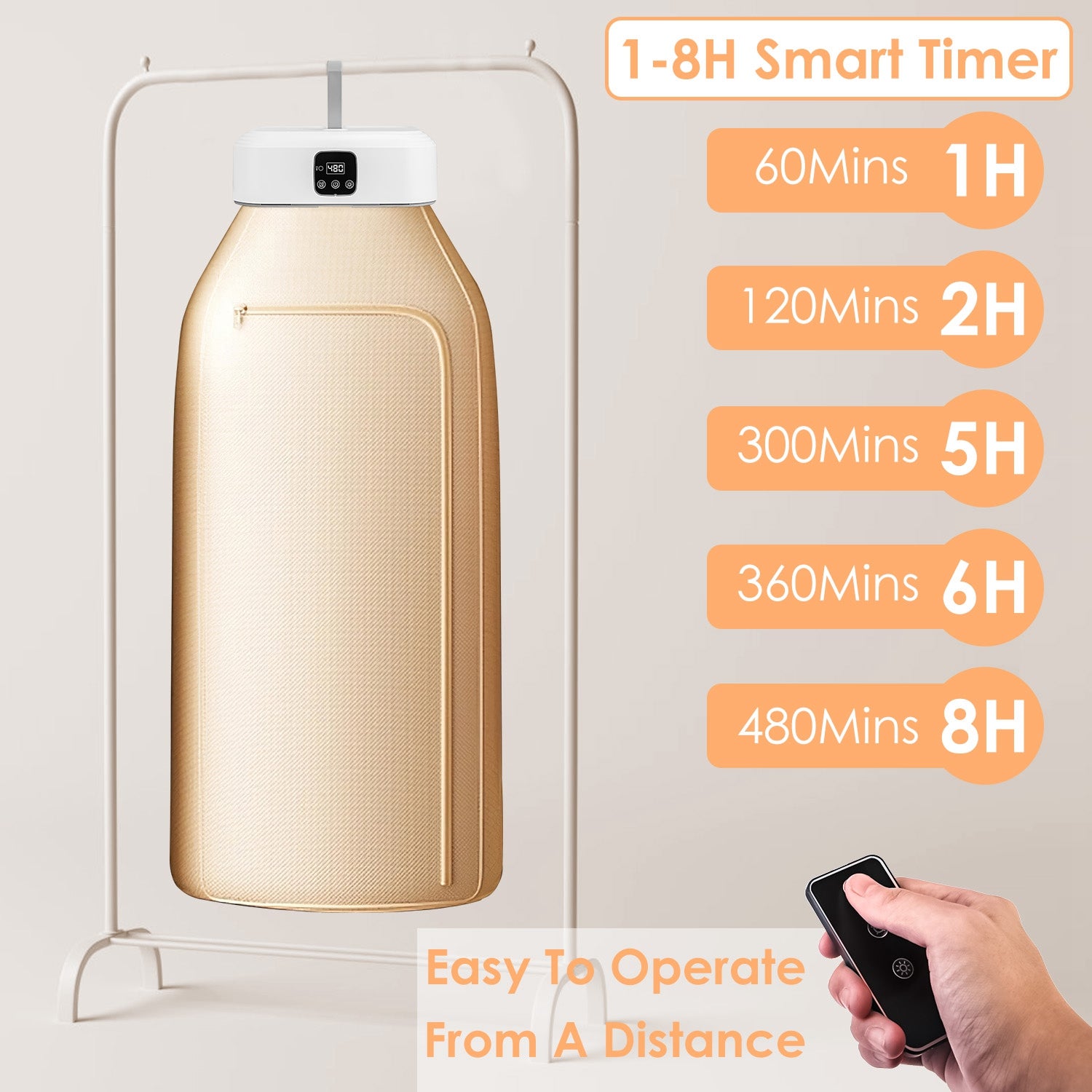 Portable Mini Clothes Dryer – Foldable with Timer, UV Sterilization & Remote