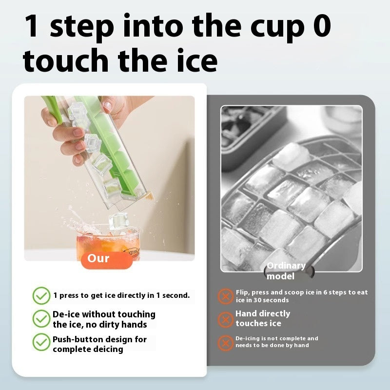 Ice Cube Mold with Storage Box – Food-Grade Press Ice Tray