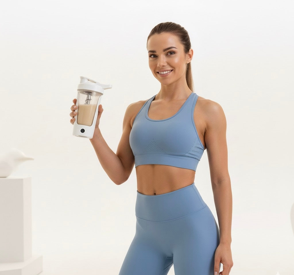 Electric Protein Shaker – 400ml / 14oz Portable Mixer Bottle