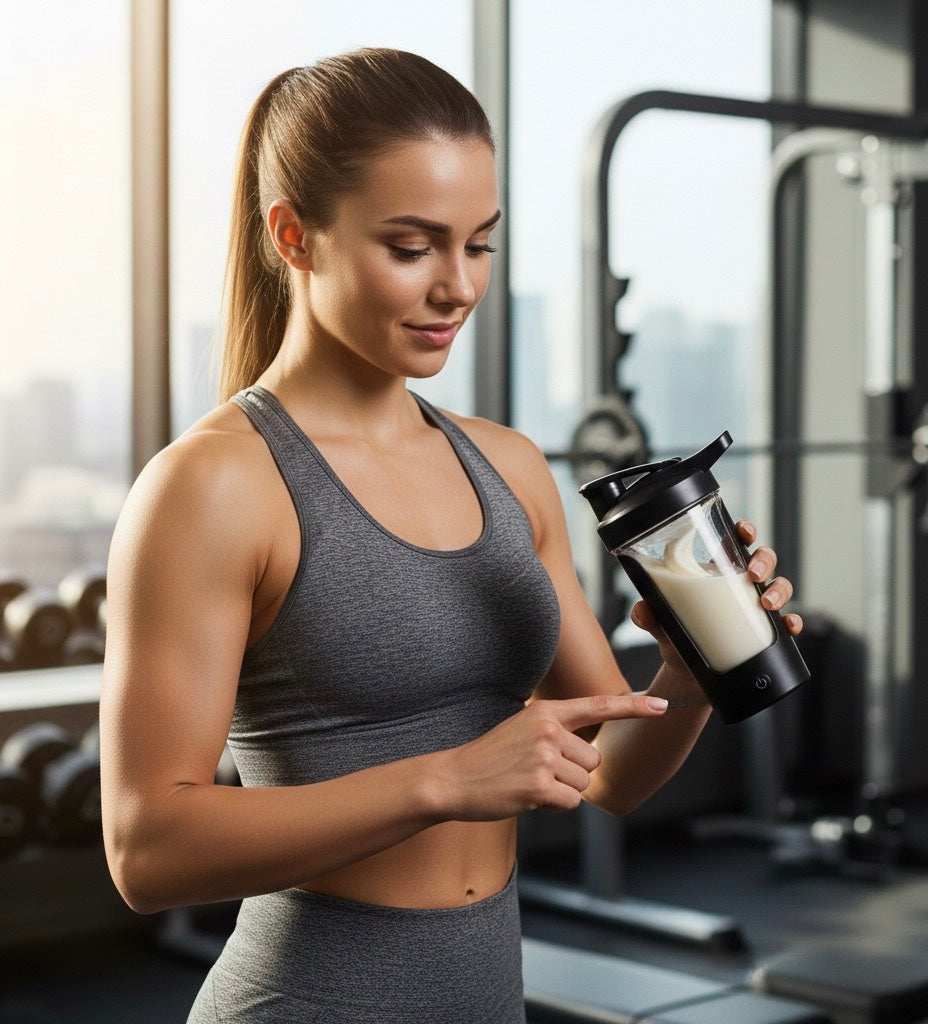 Electric Protein Shaker – 400ml / 14oz Portable Mixer Bottle