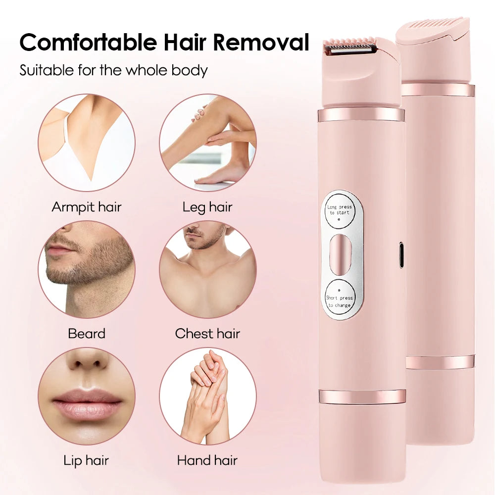 Women’s Painless Hair Trimmer – Dual-Head Epilator for Legs & Lips