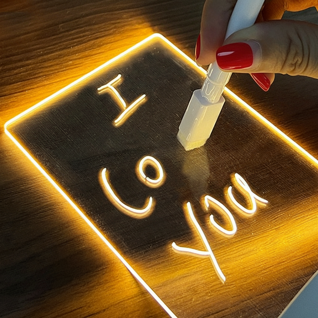 Creative LED Message Board – USB Night Light with Pen for Gifts & Decoration