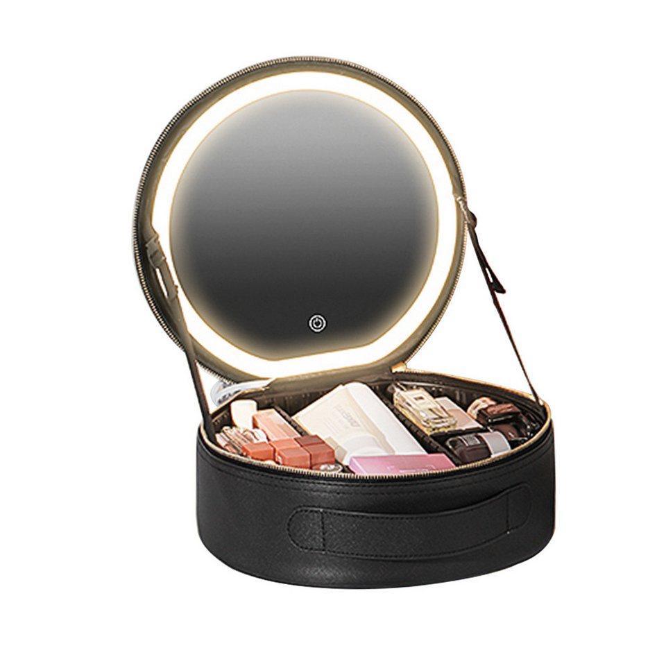 Smart LED Makeup Bag – Round Mirror Travel Case