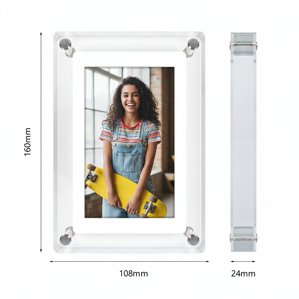Crystal Digital Photo Frame – 5-Inch 4GB IPS Acrylic Display