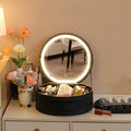Smart LED Makeup Bag – Round Mirror Travel Case